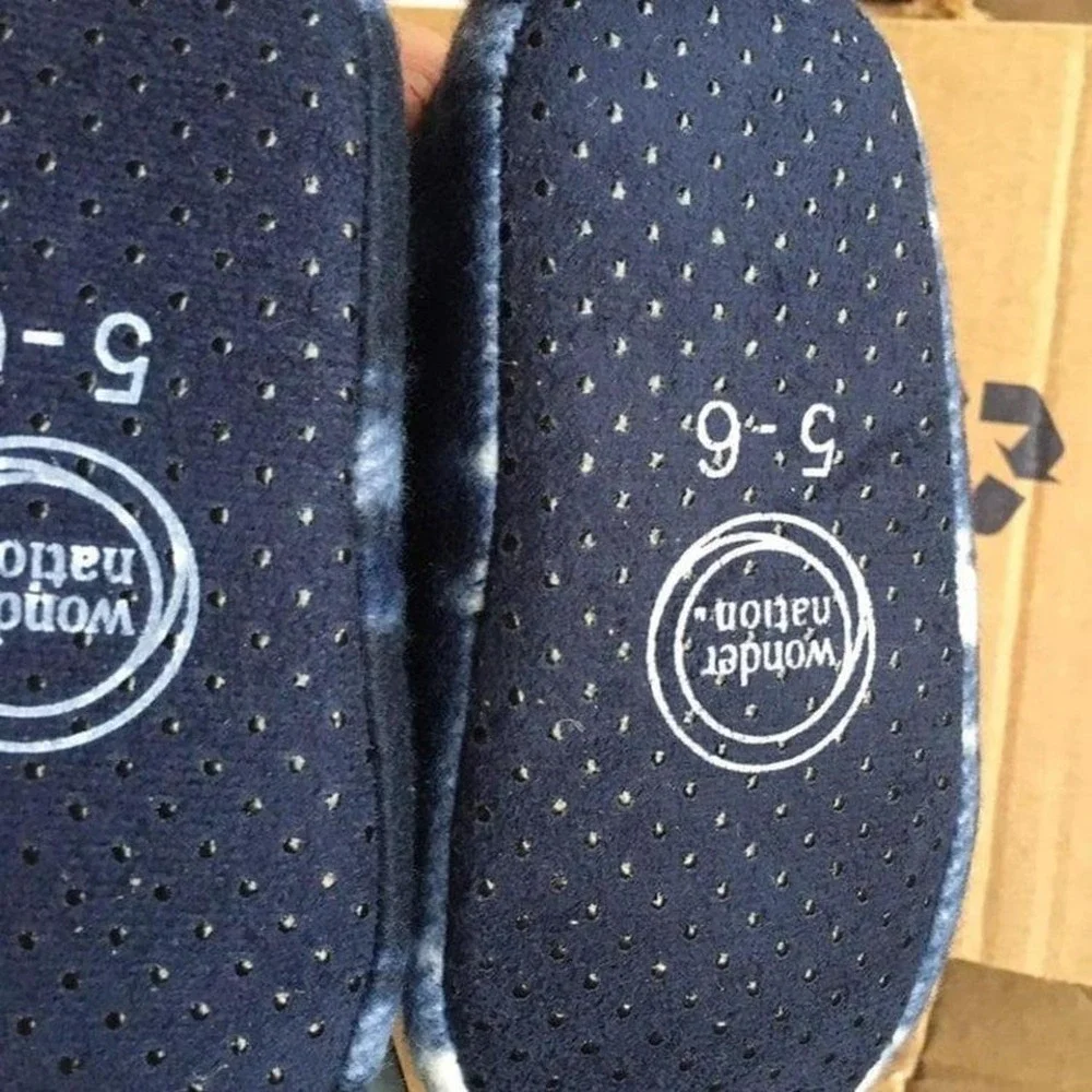 New boys slippers 5/6 Plaid non slip‎ bottoms house shoes